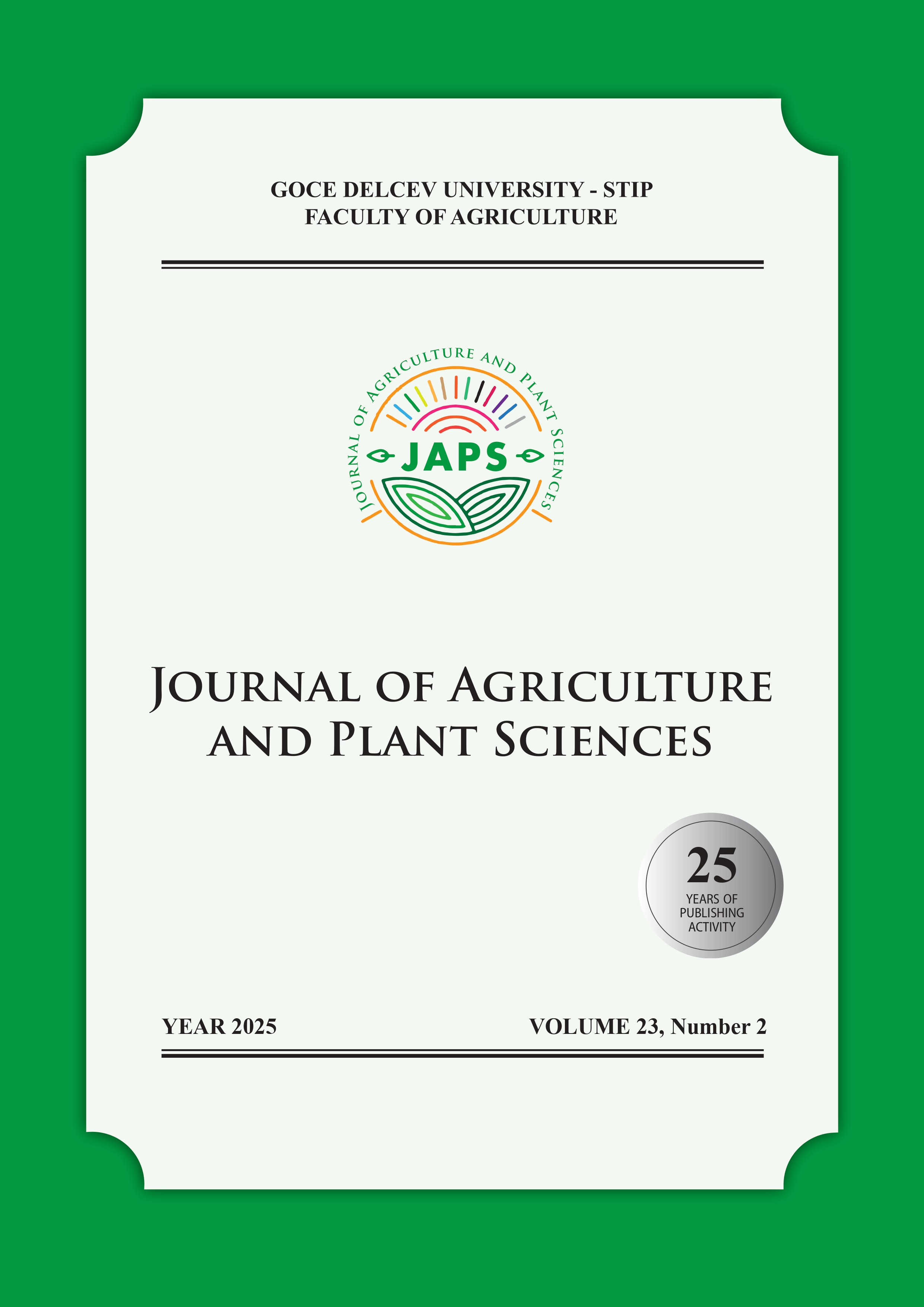 					View Vol. 23 No. 2 (2025): Journal of Agriculture and and Plant Sciences 
				
